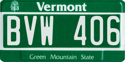 VT license plate BVW406