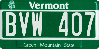 VT license plate BVW407