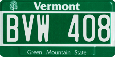 VT license plate BVW408