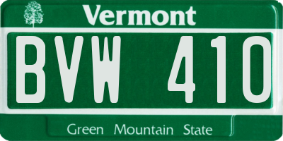 VT license plate BVW410