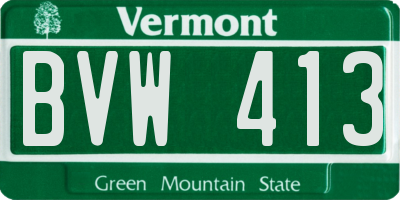 VT license plate BVW413