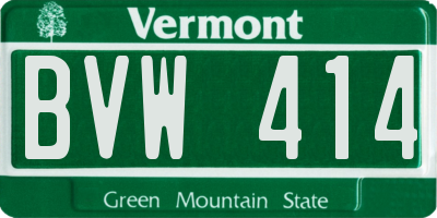 VT license plate BVW414