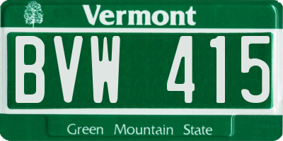 VT license plate BVW415