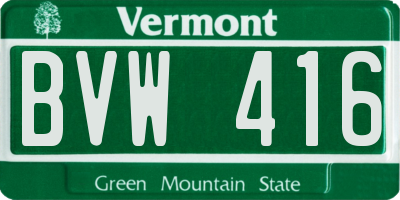 VT license plate BVW416