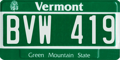 VT license plate BVW419