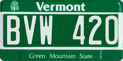 VT license plate BVW420