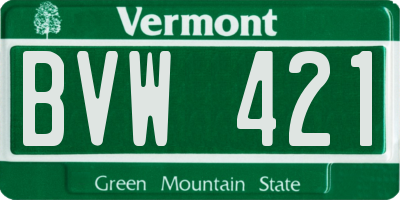 VT license plate BVW421