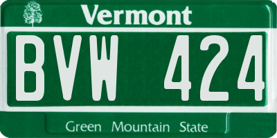 VT license plate BVW424
