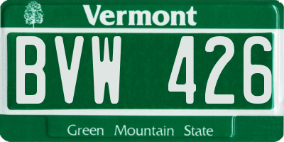 VT license plate BVW426