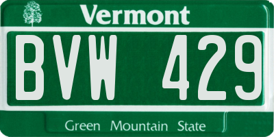 VT license plate BVW429