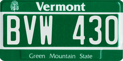 VT license plate BVW430
