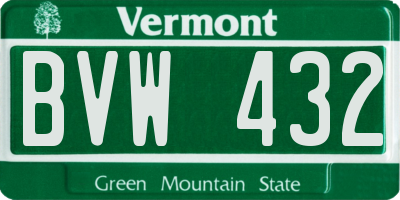 VT license plate BVW432