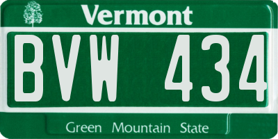 VT license plate BVW434