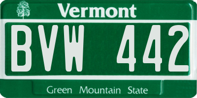 VT license plate BVW442