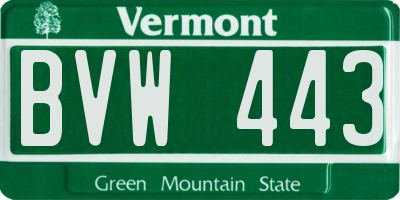 VT license plate BVW443