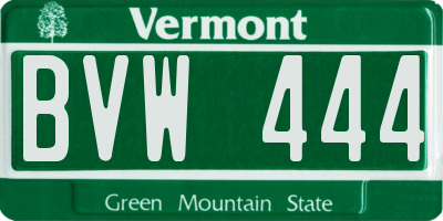 VT license plate BVW444