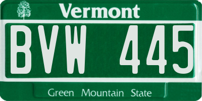 VT license plate BVW445