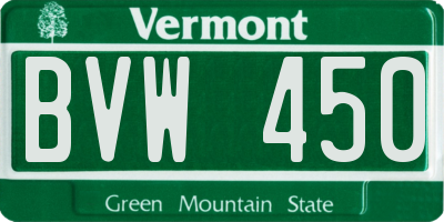 VT license plate BVW450