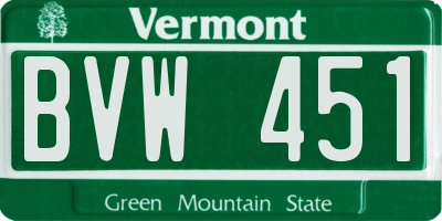 VT license plate BVW451