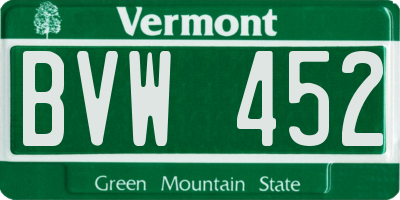 VT license plate BVW452