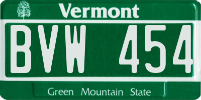 VT license plate BVW454