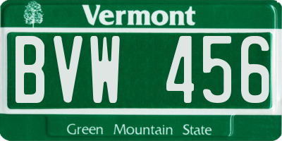 VT license plate BVW456