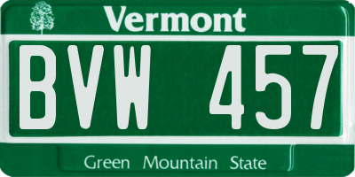 VT license plate BVW457
