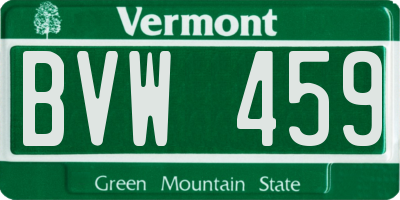 VT license plate BVW459