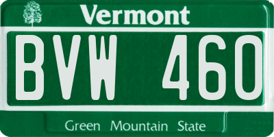 VT license plate BVW460