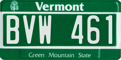 VT license plate BVW461