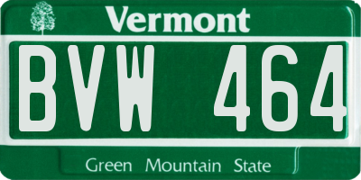 VT license plate BVW464