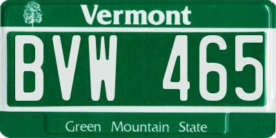 VT license plate BVW465