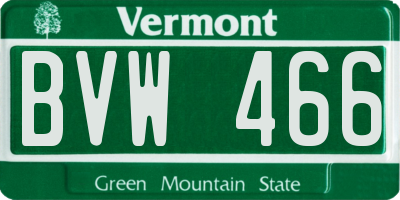 VT license plate BVW466