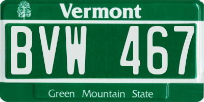 VT license plate BVW467