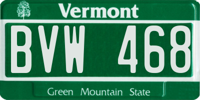VT license plate BVW468