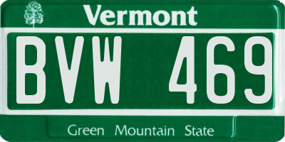 VT license plate BVW469