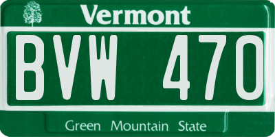 VT license plate BVW470