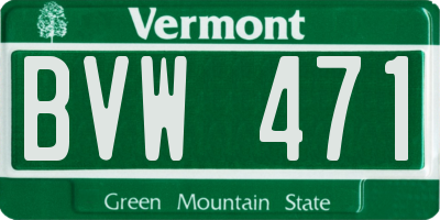 VT license plate BVW471