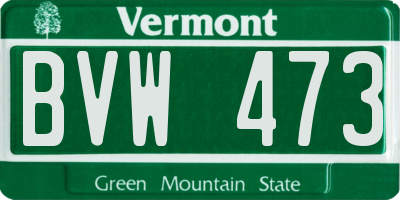 VT license plate BVW473