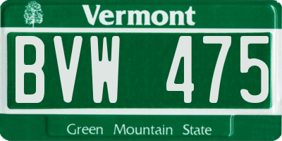VT license plate BVW475