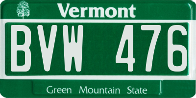 VT license plate BVW476