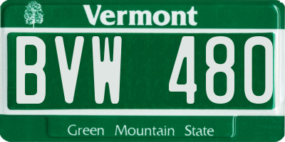 VT license plate BVW480