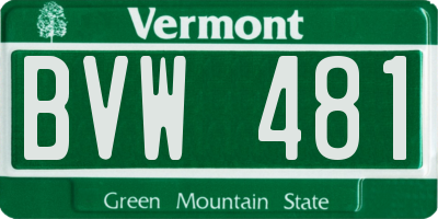 VT license plate BVW481