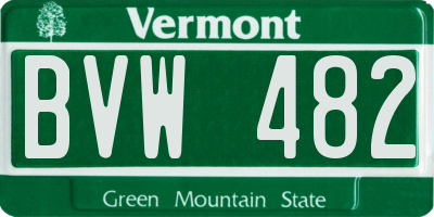 VT license plate BVW482