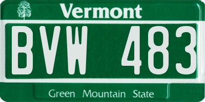 VT license plate BVW483