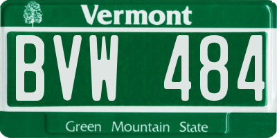 VT license plate BVW484