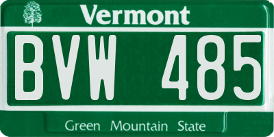 VT license plate BVW485