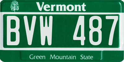 VT license plate BVW487