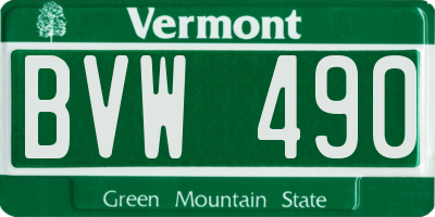 VT license plate BVW490