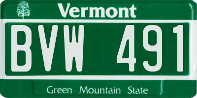 VT license plate BVW491